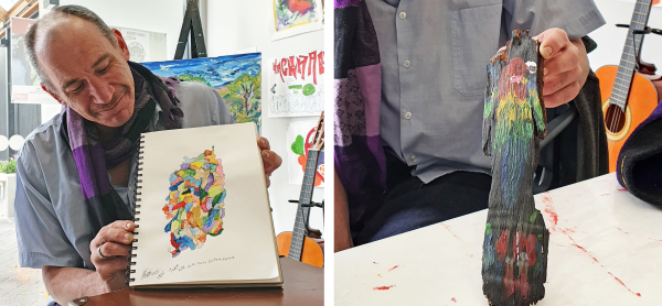 Two examples of Robert's other artwork, including his Bumpalong art and his love of native Australian birds.